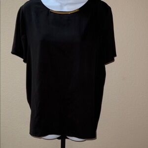 Michael Kors Black Boxy Blouse with Classic Neckline Size 6
